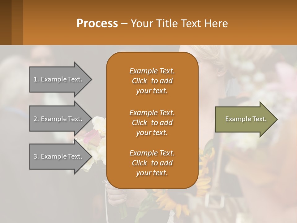 A Woman Sitting At A Table With Sunflowers And Other Flowers PowerPoint Template