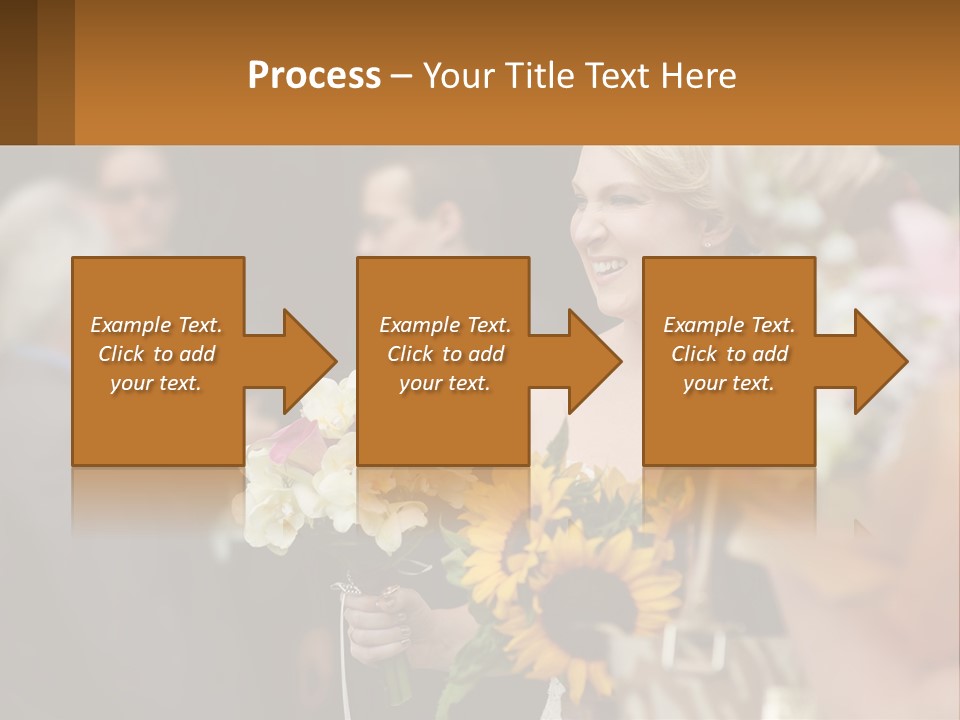 A Woman Sitting At A Table With Sunflowers And Other Flowers PowerPoint Template