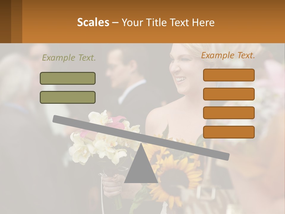 A Woman Sitting At A Table With Sunflowers And Other Flowers PowerPoint Template