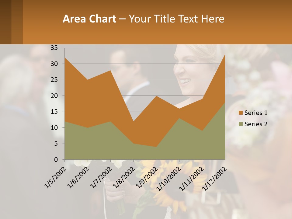 A Woman Sitting At A Table With Sunflowers And Other Flowers PowerPoint Template