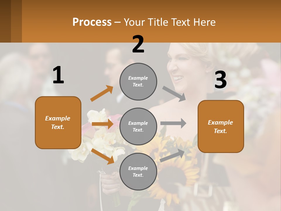 A Woman Sitting At A Table With Sunflowers And Other Flowers PowerPoint Template