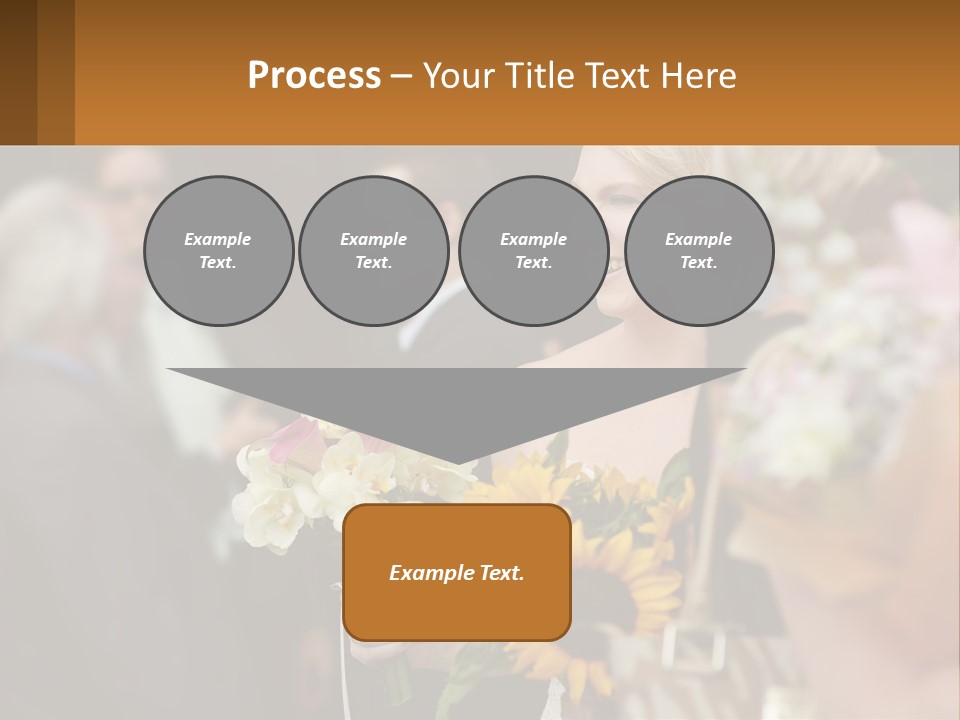 A Woman Sitting At A Table With Sunflowers And Other Flowers PowerPoint Template