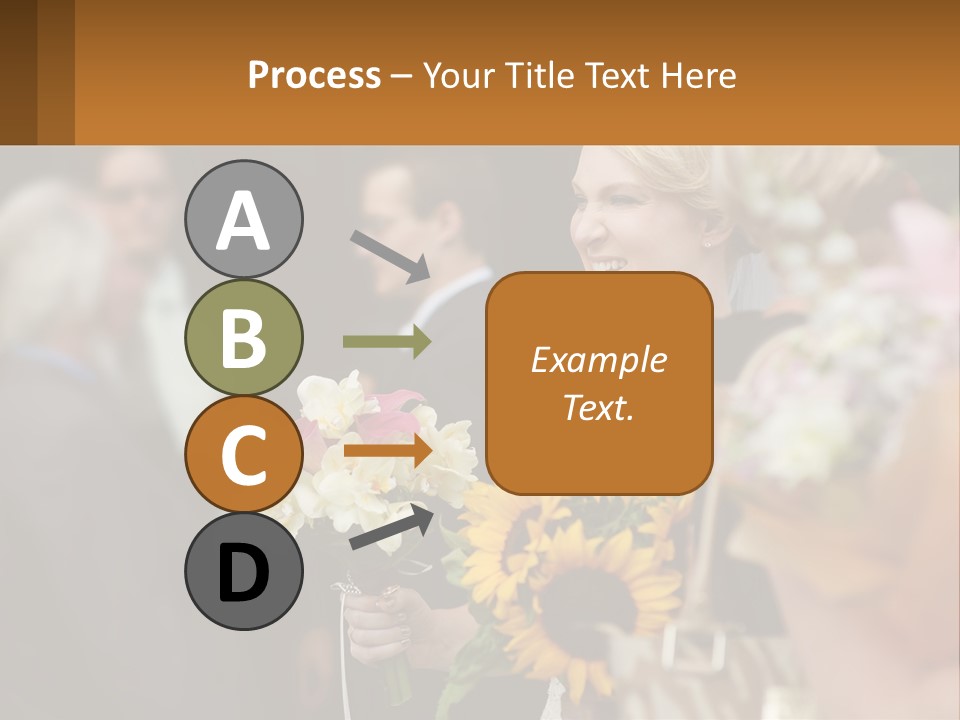 A Woman Sitting At A Table With Sunflowers And Other Flowers PowerPoint Template