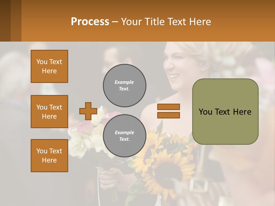 A Woman Sitting At A Table With Sunflowers And Other Flowers PowerPoint Template