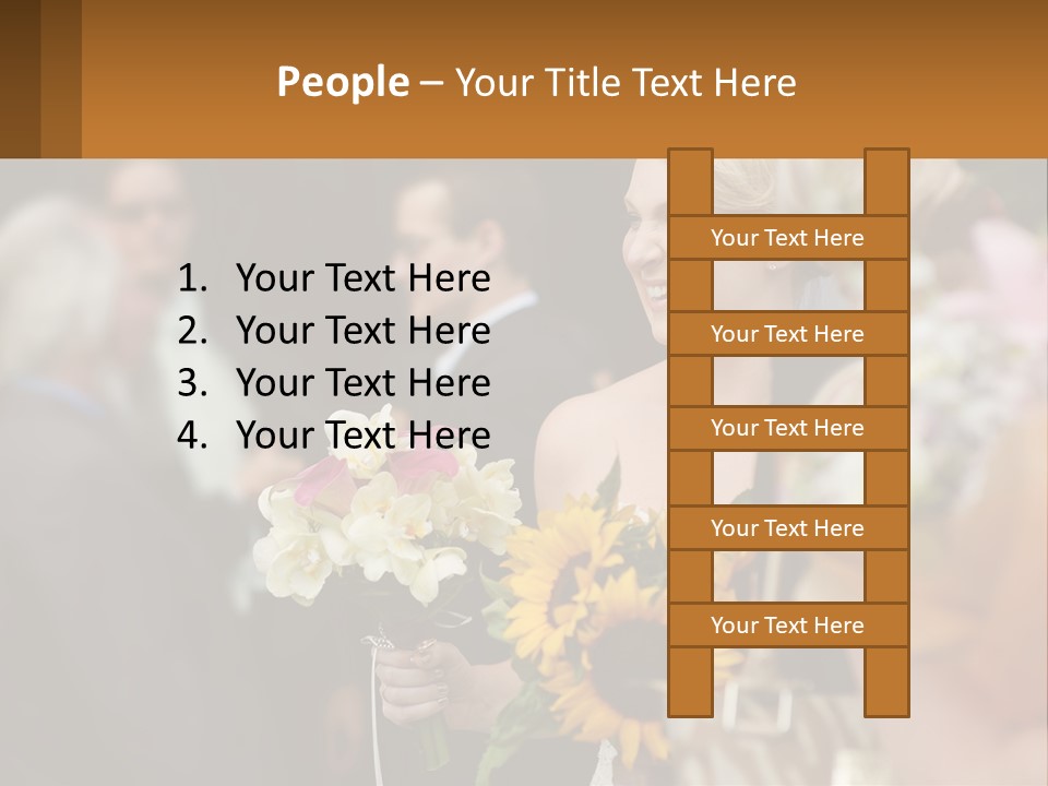 A Woman Sitting At A Table With Sunflowers And Other Flowers PowerPoint Template