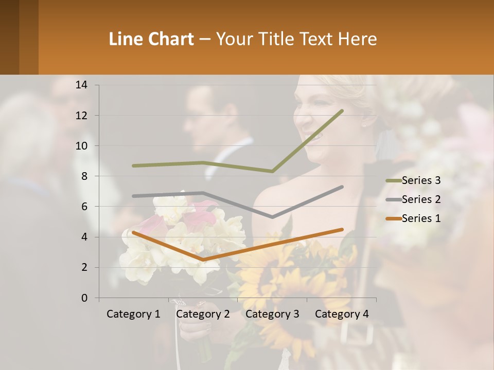 A Woman Sitting At A Table With Sunflowers And Other Flowers PowerPoint Template