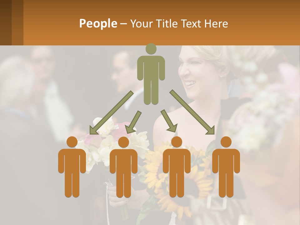 A Woman Sitting At A Table With Sunflowers And Other Flowers PowerPoint Template