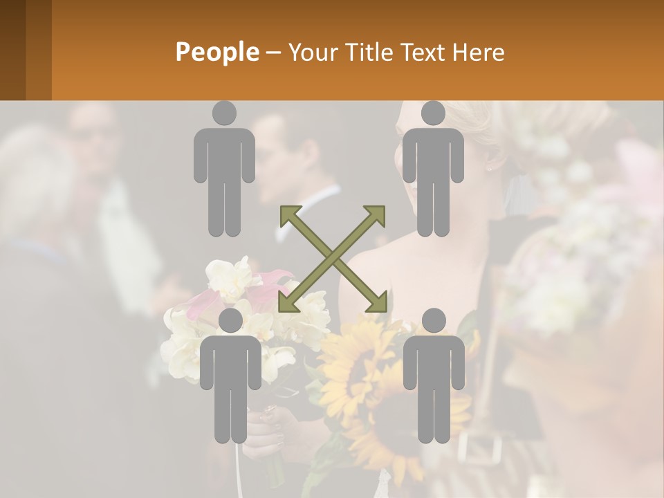 A Woman Sitting At A Table With Sunflowers And Other Flowers PowerPoint Template
