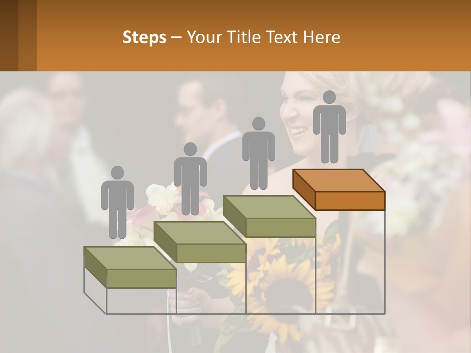 A Woman Sitting At A Table With Sunflowers And Other Flowers PowerPoint Template