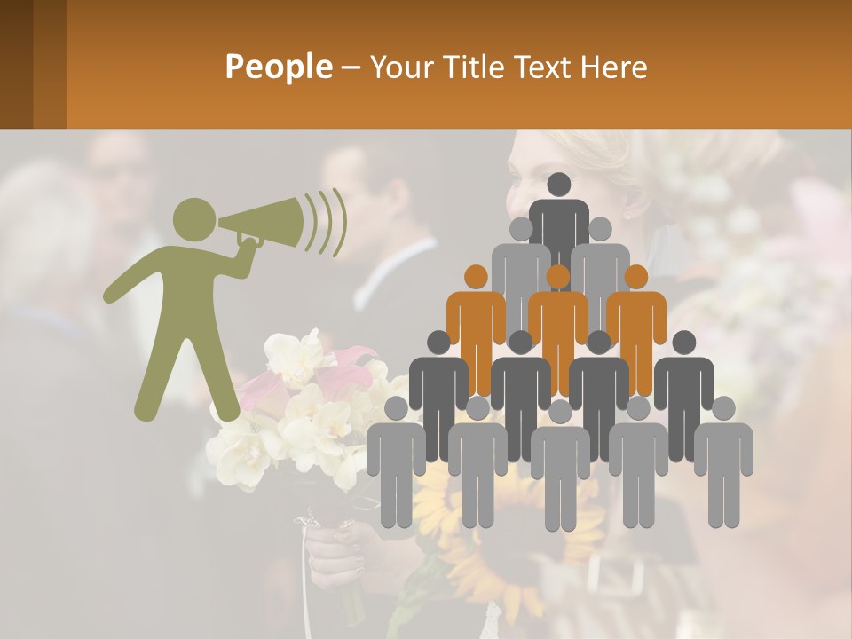 A Woman Sitting At A Table With Sunflowers And Other Flowers PowerPoint Template