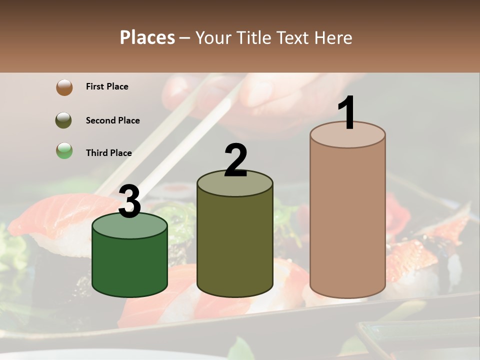 A Person Holding Chopsticks Over A Plate Of Sushi PowerPoint Template