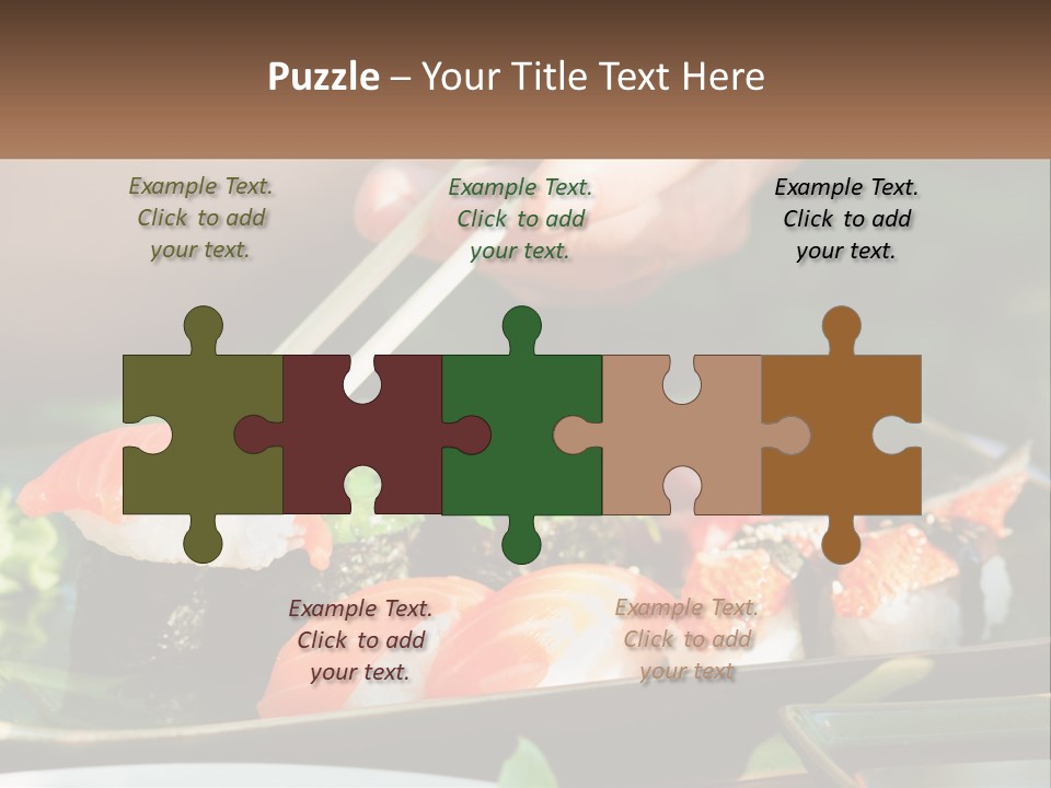 A Person Holding Chopsticks Over A Plate Of Sushi PowerPoint Template