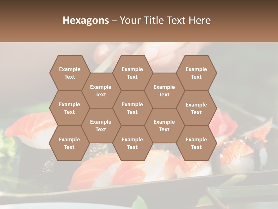 A Person Holding Chopsticks Over A Plate Of Sushi PowerPoint Template