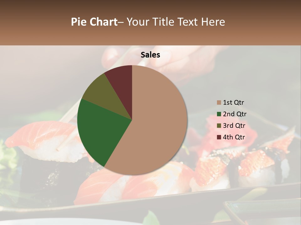 A Person Holding Chopsticks Over A Plate Of Sushi PowerPoint Template