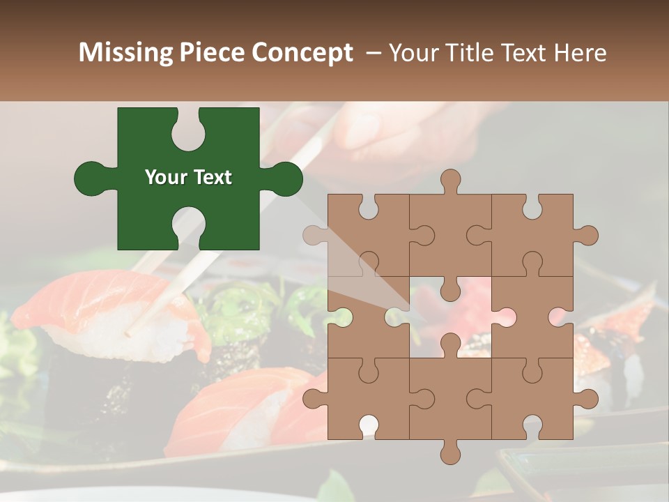 A Person Holding Chopsticks Over A Plate Of Sushi PowerPoint Template