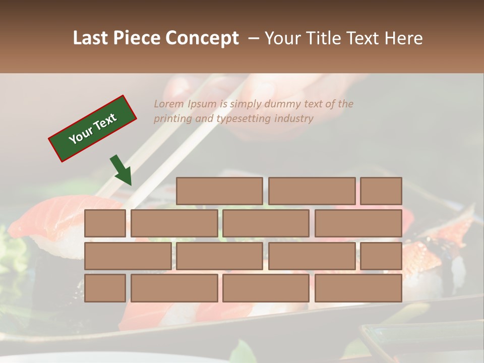 A Person Holding Chopsticks Over A Plate Of Sushi PowerPoint Template