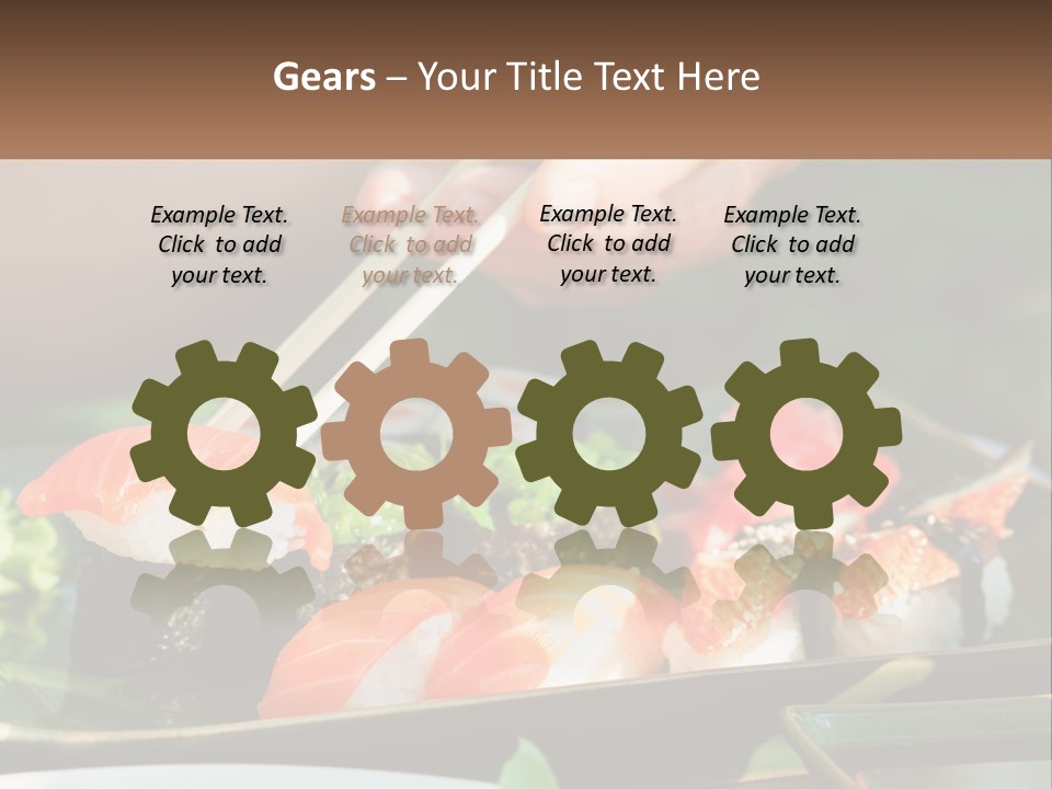 A Person Holding Chopsticks Over A Plate Of Sushi PowerPoint Template