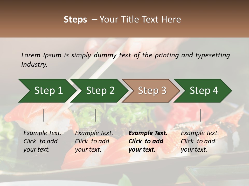 A Person Holding Chopsticks Over A Plate Of Sushi PowerPoint Template
