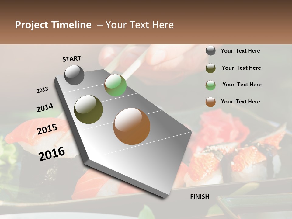 A Person Holding Chopsticks Over A Plate Of Sushi PowerPoint Template