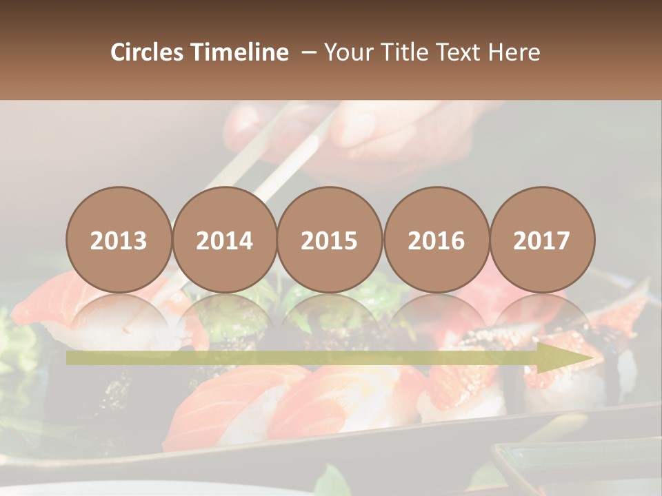 A Person Holding Chopsticks Over A Plate Of Sushi PowerPoint Template