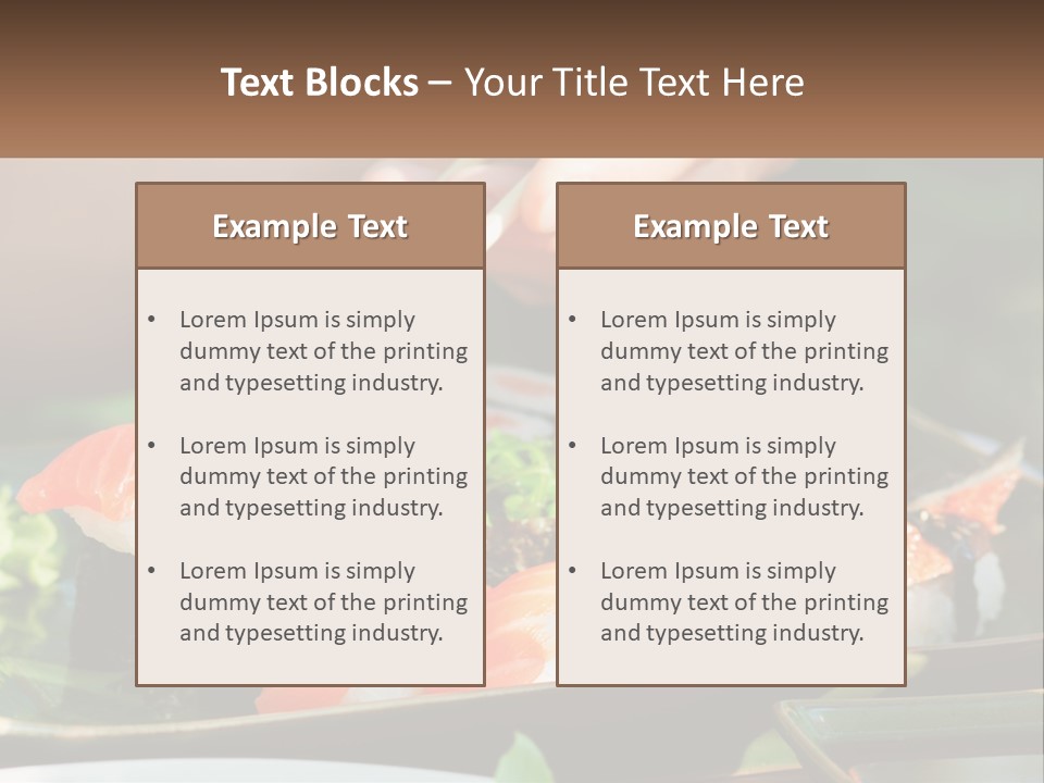 A Person Holding Chopsticks Over A Plate Of Sushi PowerPoint Template