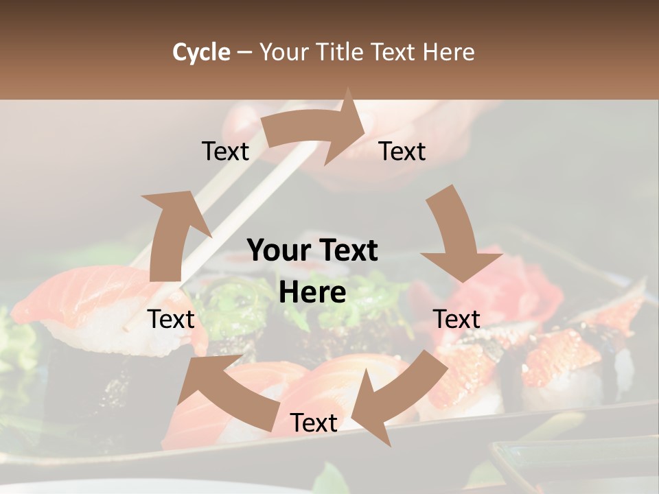 A Person Holding Chopsticks Over A Plate Of Sushi PowerPoint Template