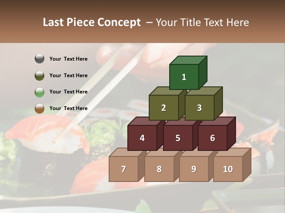 A Person Holding Chopsticks Over A Plate Of Sushi PowerPoint Template