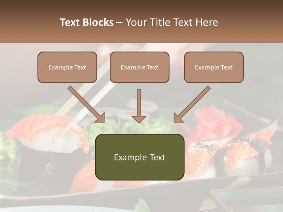 A Person Holding Chopsticks Over A Plate Of Sushi PowerPoint Template
