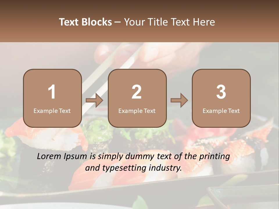 A Person Holding Chopsticks Over A Plate Of Sushi PowerPoint Template