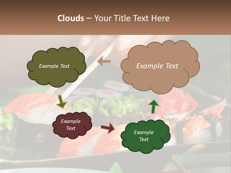 A Person Holding Chopsticks Over A Plate Of Sushi PowerPoint Template