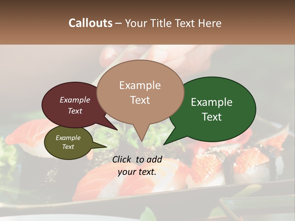 A Person Holding Chopsticks Over A Plate Of Sushi PowerPoint Template