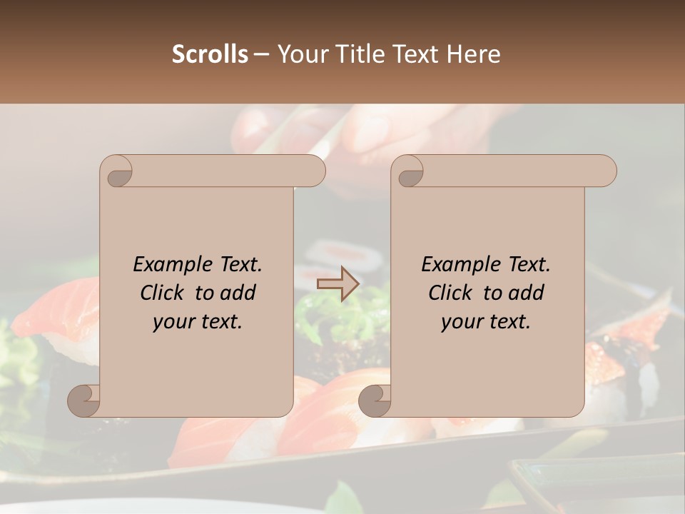 A Person Holding Chopsticks Over A Plate Of Sushi PowerPoint Template