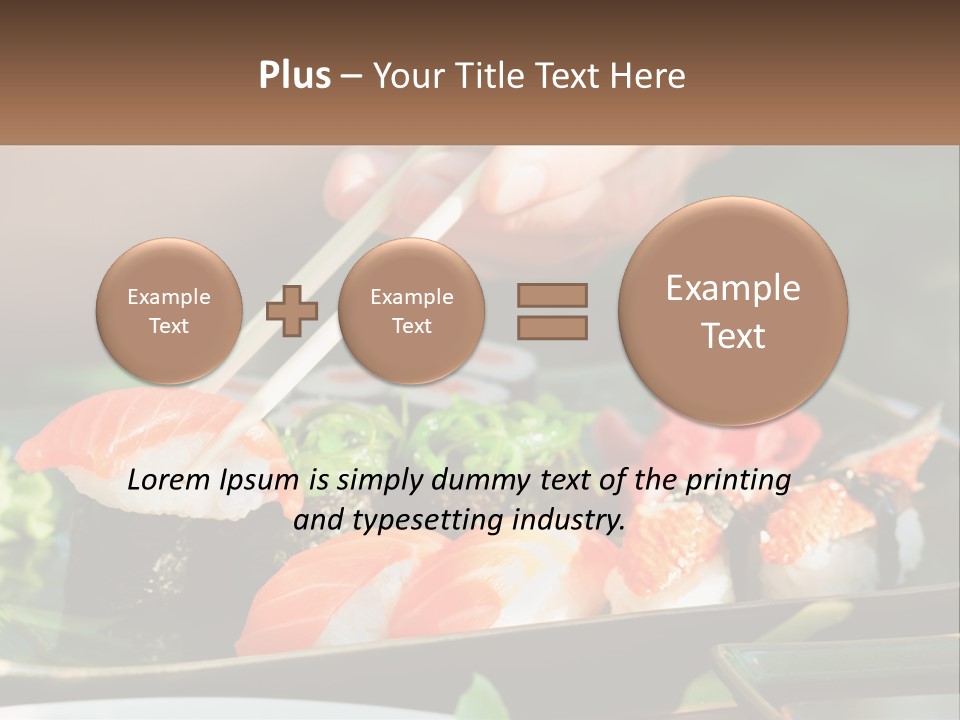 A Person Holding Chopsticks Over A Plate Of Sushi PowerPoint Template