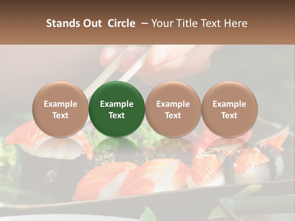 A Person Holding Chopsticks Over A Plate Of Sushi PowerPoint Template
