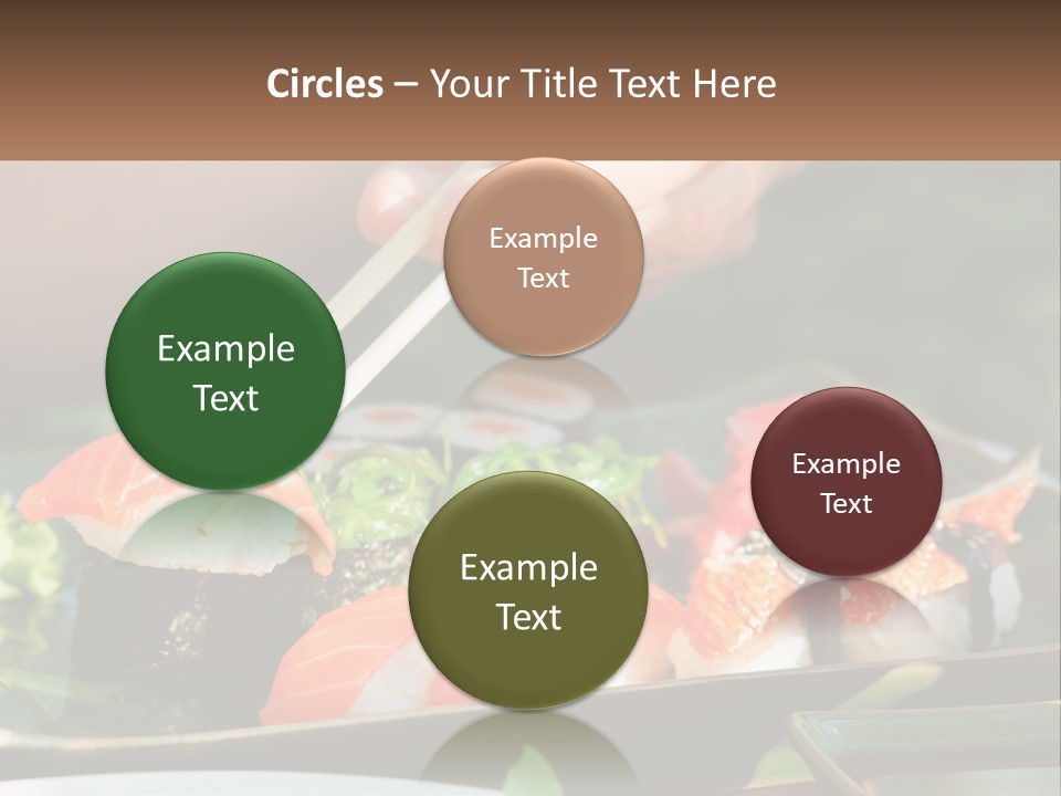 A Person Holding Chopsticks Over A Plate Of Sushi PowerPoint Template