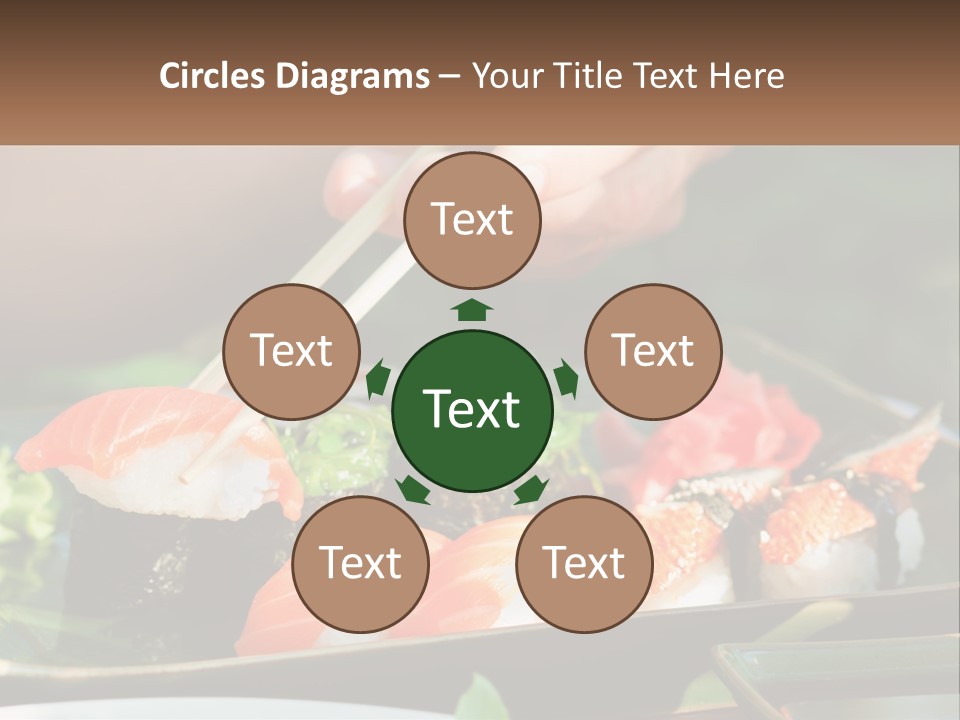 A Person Holding Chopsticks Over A Plate Of Sushi PowerPoint Template