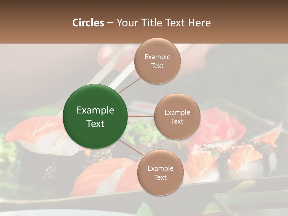 A Person Holding Chopsticks Over A Plate Of Sushi PowerPoint Template