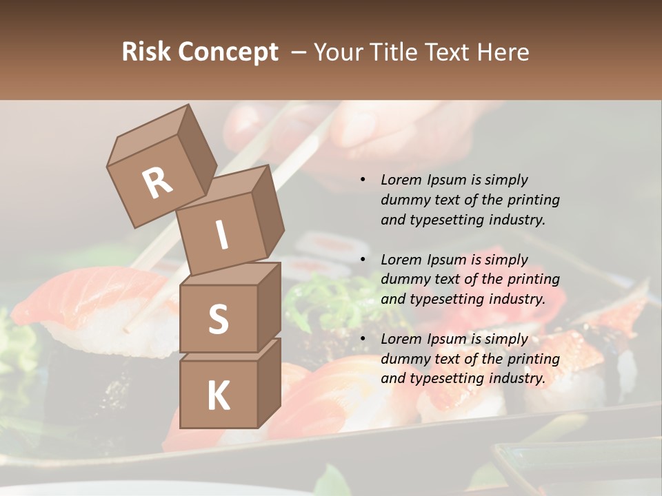 A Person Holding Chopsticks Over A Plate Of Sushi PowerPoint Template