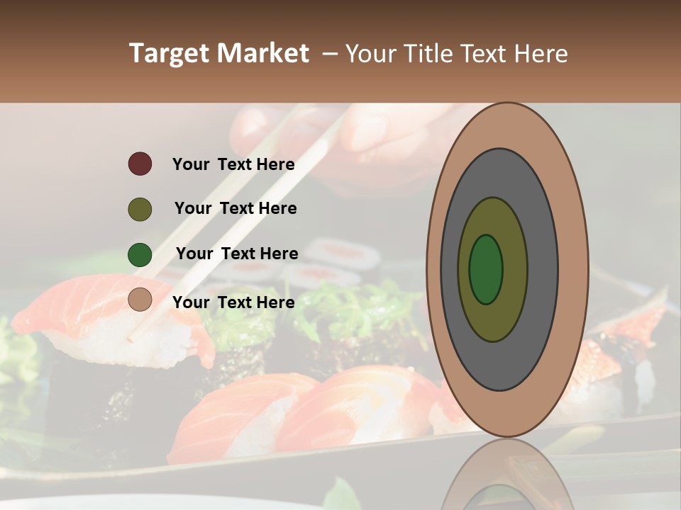 A Person Holding Chopsticks Over A Plate Of Sushi PowerPoint Template