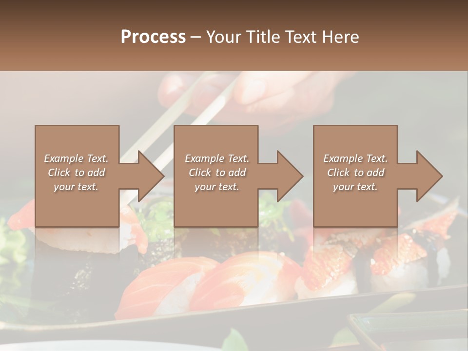 A Person Holding Chopsticks Over A Plate Of Sushi PowerPoint Template