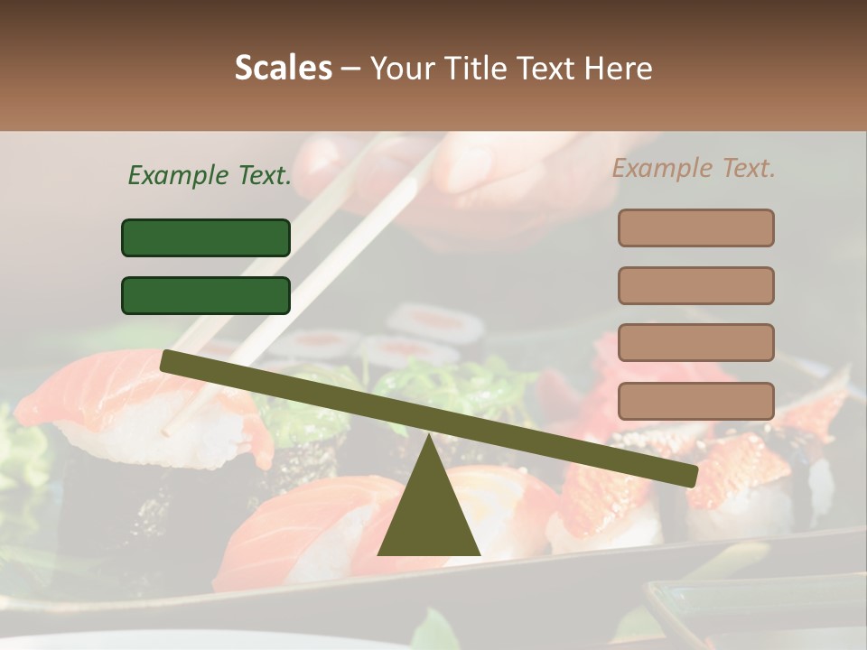 A Person Holding Chopsticks Over A Plate Of Sushi PowerPoint Template