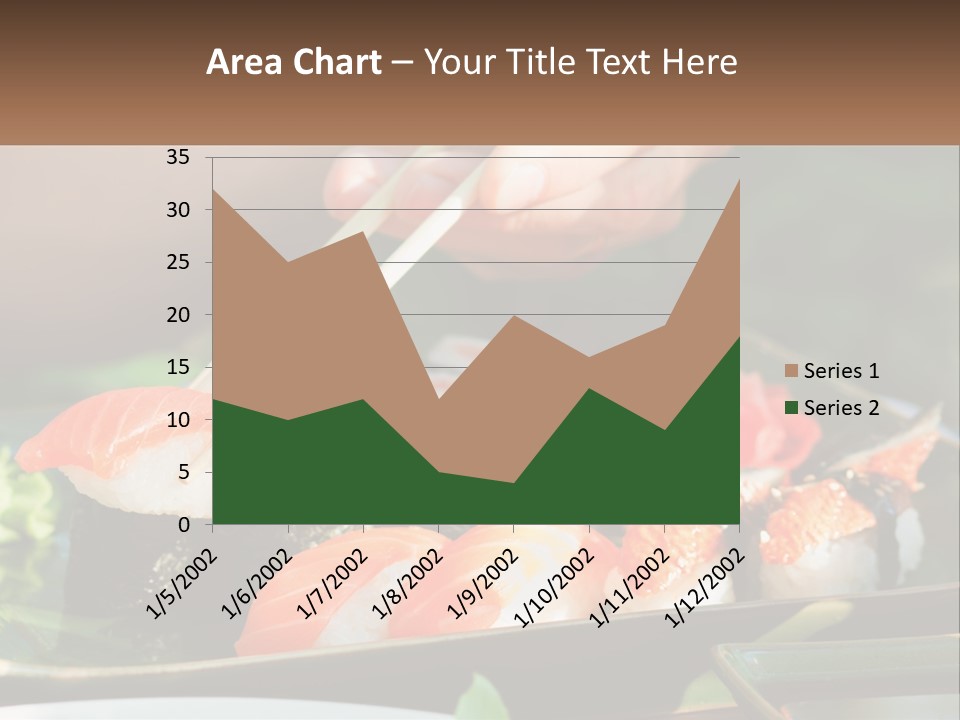 A Person Holding Chopsticks Over A Plate Of Sushi PowerPoint Template
