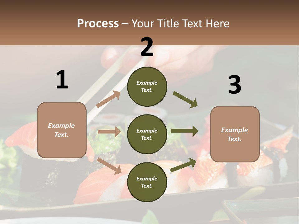 A Person Holding Chopsticks Over A Plate Of Sushi PowerPoint Template