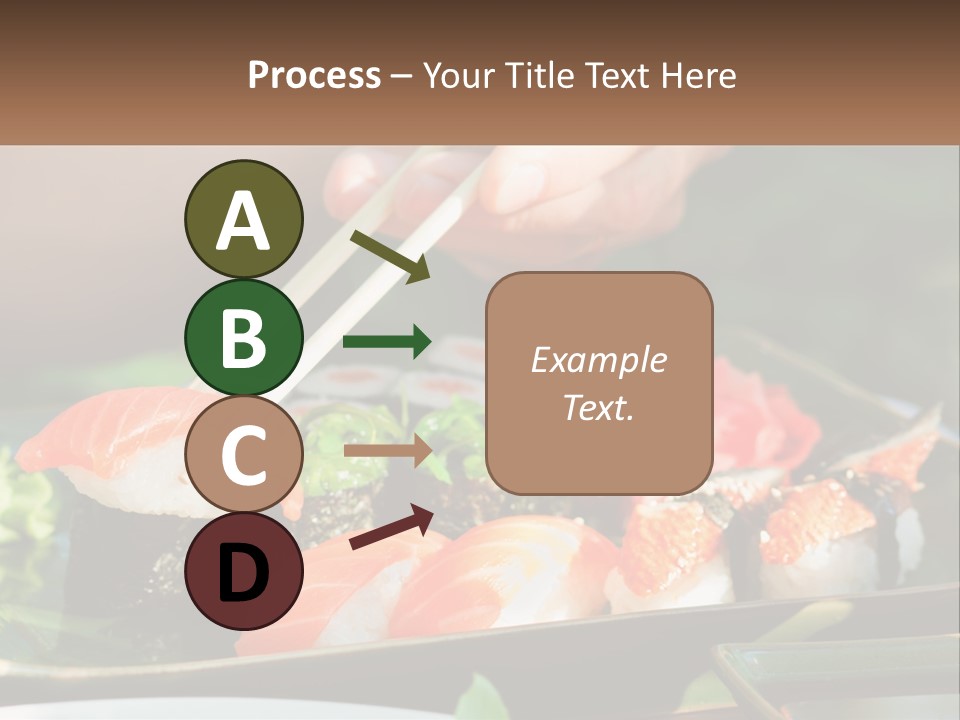 A Person Holding Chopsticks Over A Plate Of Sushi PowerPoint Template