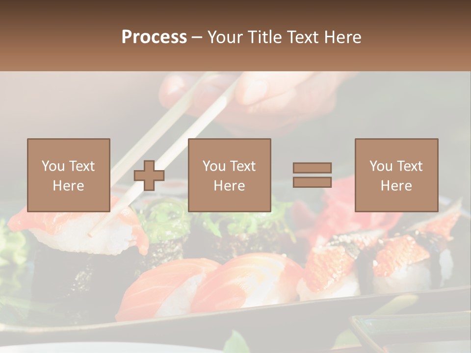 A Person Holding Chopsticks Over A Plate Of Sushi PowerPoint Template