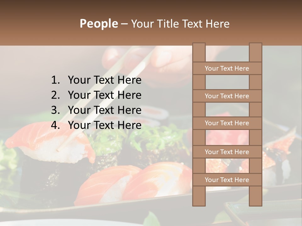 A Person Holding Chopsticks Over A Plate Of Sushi PowerPoint Template