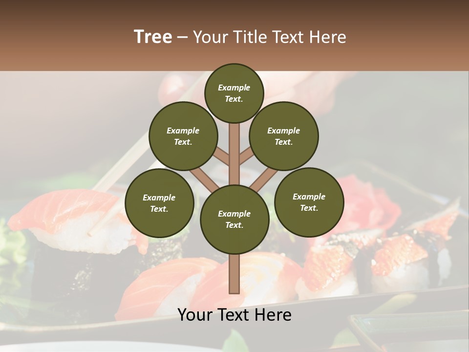 A Person Holding Chopsticks Over A Plate Of Sushi PowerPoint Template