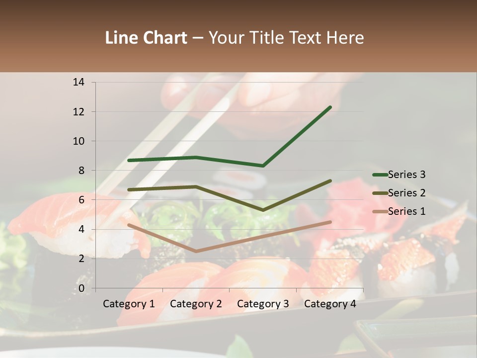 A Person Holding Chopsticks Over A Plate Of Sushi PowerPoint Template