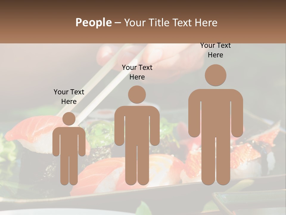A Person Holding Chopsticks Over A Plate Of Sushi PowerPoint Template