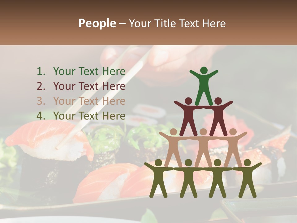 A Person Holding Chopsticks Over A Plate Of Sushi PowerPoint Template